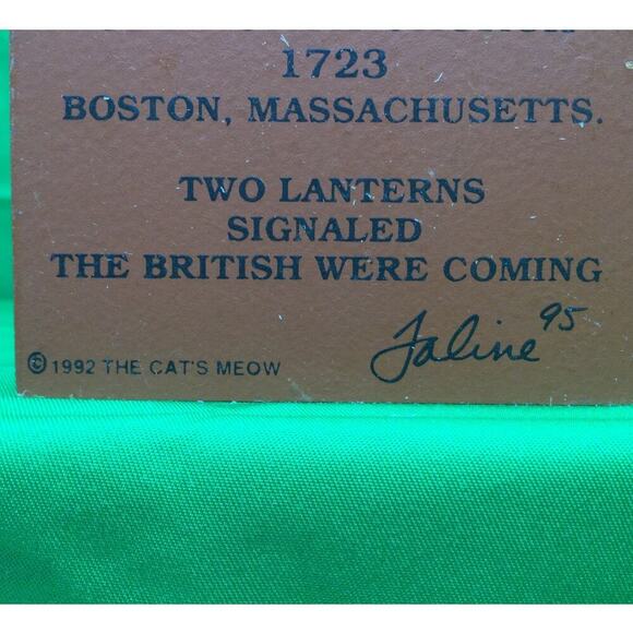 The Cats Meow 1992 Old North Church Boston Wooden Shelf Sitter - Picture 3 of 3